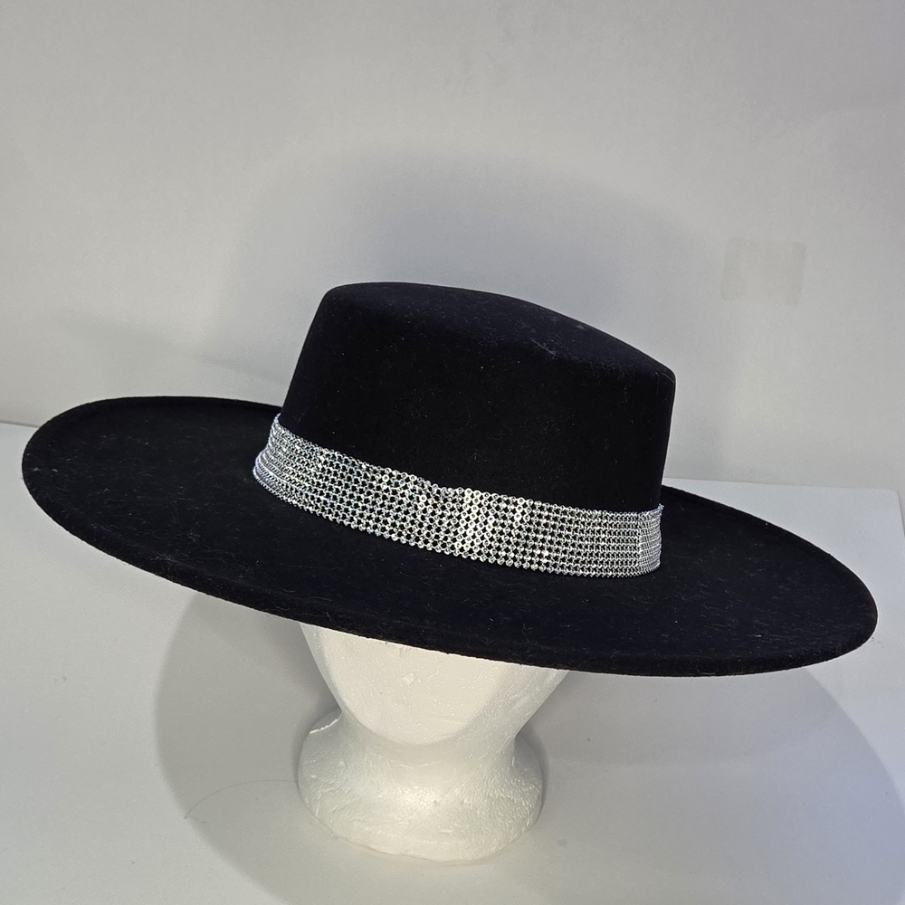 COG Chic Black Hat with Shimmering Silver Band